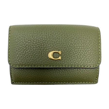 COACH コーチ 3つ折り財布 Cロゴ ミニ トライフォールド CM437 カーキ レディース