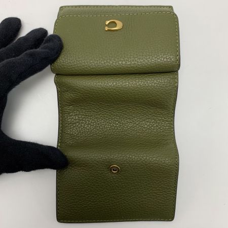  COACH コーチ 3つ折り財布 Cロゴ ミニ トライフォールド CM437 カーキ レディース