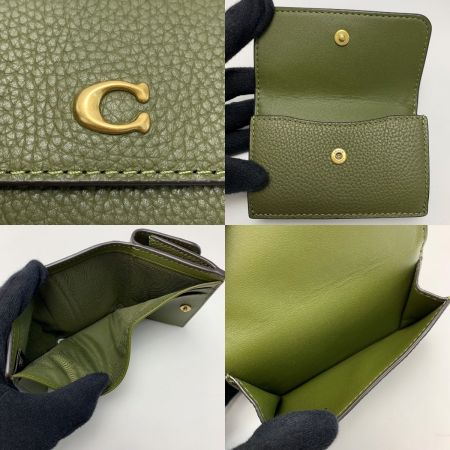  COACH コーチ 3つ折り財布 Cロゴ ミニ トライフォールド CM437 カーキ レディース