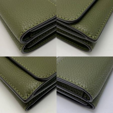  COACH コーチ 3つ折り財布 Cロゴ ミニ トライフォールド CM437 カーキ レディース