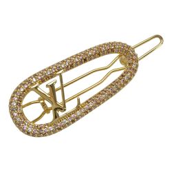 ☆☆ LOUIS VUITTON ルイヴィトン バレッタ マイLV チェーン ストラス ラインストーン M02088 ヘアクリップ GP 箱・布袋有 Aランク