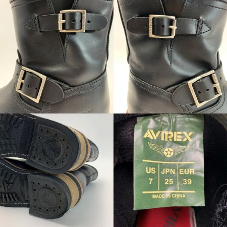  AVIREX アビレックス エンジニアブーツ ブラック レザー SIZE 25cm 