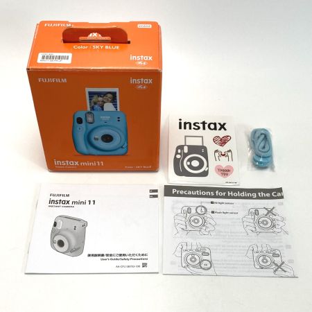  FUJIFILM フジフィルム instax mini11 チェキ 箱付き インスタントカメラ スカイブルー