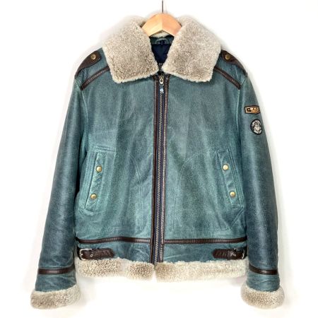  SINACOVA シナコバ フライトジャケット LUPO DI MARE レザー 羊革 ﾌﾗｲﾄ ﾚｻﾞｰｼﾞｬｹｯﾄ グリーン SIZE L メンズ
