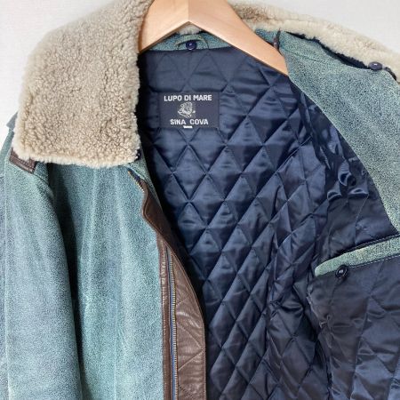  SINACOVA シナコバ フライトジャケット LUPO DI MARE レザー 羊革 ﾌﾗｲﾄ ﾚｻﾞｰｼﾞｬｹｯﾄ グリーン SIZE L メンズ