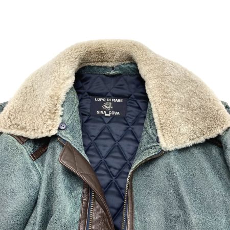  SINACOVA シナコバ フライトジャケット LUPO DI MARE レザー 羊革 ﾌﾗｲﾄ ﾚｻﾞｰｼﾞｬｹｯﾄ グリーン SIZE L メンズ