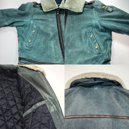  SINACOVA シナコバ フライトジャケット LUPO DI MARE レザー 羊革 ﾌﾗｲﾄ ﾚｻﾞｰｼﾞｬｹｯﾄ グリーン SIZE L メンズ
