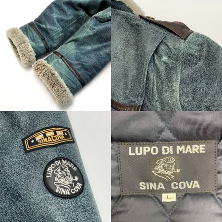  SINACOVA シナコバ フライトジャケット LUPO DI MARE レザー 羊革 ﾌﾗｲﾄ ﾚｻﾞｰｼﾞｬｹｯﾄ グリーン SIZE L メンズ