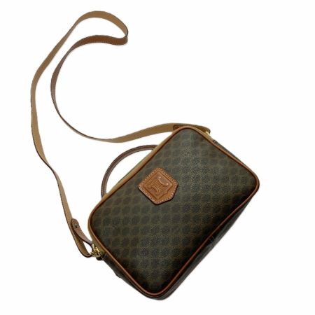  CELINE セリーヌ マカダム柄 2WAYバッグ M95 ブラウン ハンドバッグ ショルダーバッグ PVC×レザー