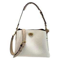 ☆☆ COACH コーチ ウィロウ ショルダー バッグ C2590 ベージュ ストラップ付 レディース Bランク
