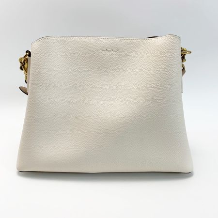  COACH コーチ ウィロウ ショルダー バッグ C2590 ベージュ ストラップ付 レディース