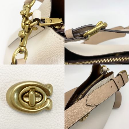 COACH コーチ ウィロウ ショルダー バッグ C2590 ベージュ ストラップ付 レディース