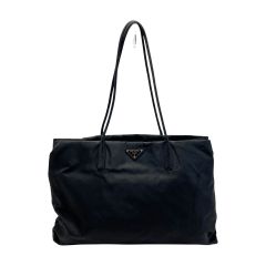  PRADA プラダ ナイロン トートバッグ ブラック TESSUTO 三角プレート ワンショルダー Bランク