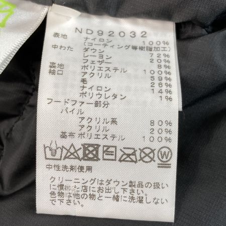  THE NORTH FACE ザノースフェイス ダウンジャケット ND92032 ブラック SIZE L ファー欠品 メンズ