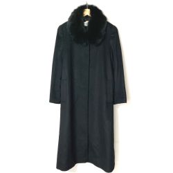 ☆☆ balmain バルマン カシミアコート ファー付き ブラック サイズ 11号 レディース 記名有り Bランク