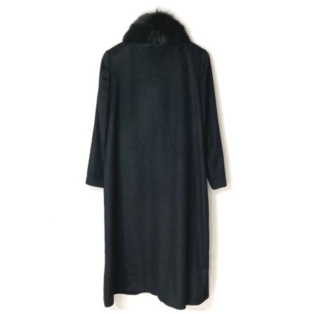  balmain バルマン カシミアコート ファー付き ブラック サイズ 11号 レディース 記名有り