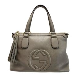 ☆☆ GUCCI グッチ 2WAYバッグ  308362 ベージュ トラップ付 レザー レディース Bランク