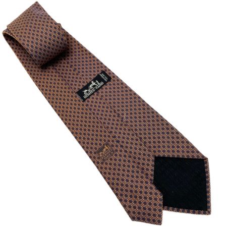  HERMES エルメス Hマーク紋章柄  レッド シルク100%