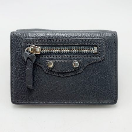  BALENCIAGA バレンシアガ ネオクラシック 三つ折り財布 ミニウォレット グレー レザー レディース 箱・袋有