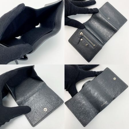  BALENCIAGA バレンシアガ ネオクラシック 三つ折り財布 ミニウォレット グレー レザー レディース 箱・袋有