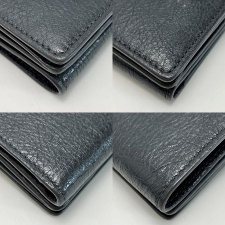 BALENCIAGA バレンシアガ ネオクラシック 三つ折り財布 ミニウォレット グレー レザー レディース 箱・袋有