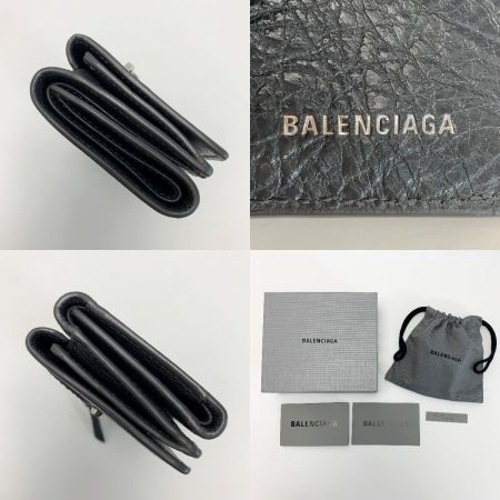  BALENCIAGA バレンシアガ ネオクラシック 三つ折り財布 ミニウォレット グレー レザー レディース 箱・袋有