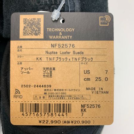  THE NORTH FACE ザノースフェイス ヌプシ ローファー スェード NF52576 ブラック SIZE 25cm ユニセックス 