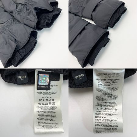  FENDI フェンディ エンボス加工FF FENDIロゴ 手袋 グローブ ブラック Lサイズ ナイロン