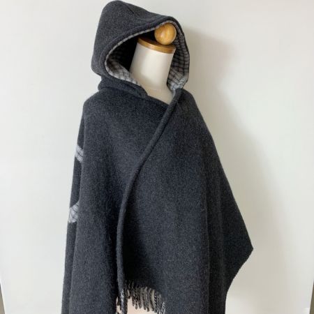  FENDI フェンディ フード付き ポンチョ ケープ マント FXX707 グレー レディース