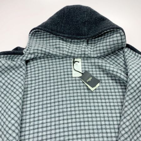  FENDI フェンディ フード付き ポンチョ ケープ マント FXX707 グレー レディース