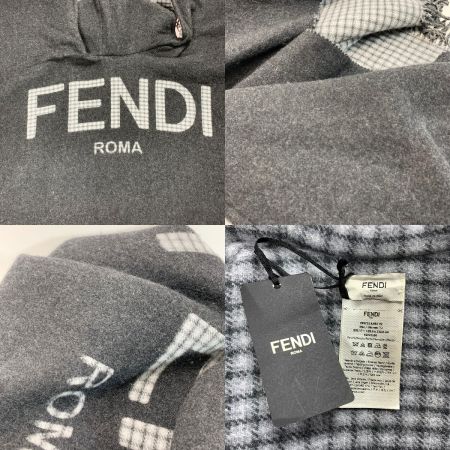  FENDI フェンディ フード付き ポンチョ ケープ マント FXX707 グレー レディース