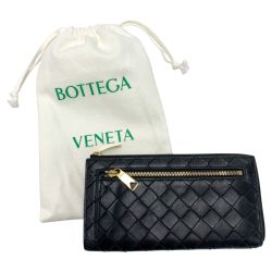 ☆☆ BOTTEGA VENETA ボッテガヴェネタ イントレチャート 長財布  ブラック 布袋付 レザー Bランク