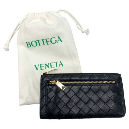  BOTTEGA VENETA ボッテガヴェネタ イントレチャート 長財布  ブラック 布袋付 レザー