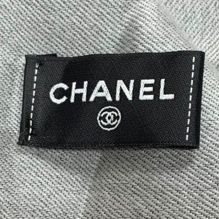  CHANEL シャネル CHANEL COCO 大判ストール  ブラック×グレー