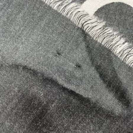  CHANEL シャネル CHANEL COCO 大判ストール  ブラック×グレー