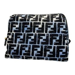 ☆☆ FENDI フェンディ Fendi x Joshua Vides FF 8N0171 ADBD 209-8242 ブルー×ブラック コスメポーチ  Bランク