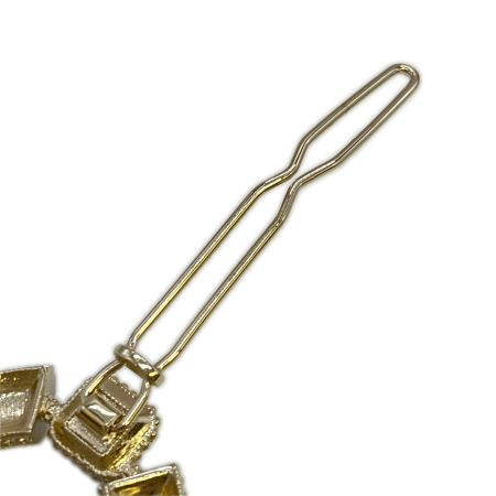  CHANEL シャネル ヘアクリップ　ゴールドトーン　ダブルCCロゴ ブラック×シルバー