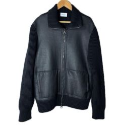 Salvatore Ferragamo サルヴァトーレフェラガモ ジャケット ムートン×ラムレザー 50123 ブラック SIZE XL Cランク