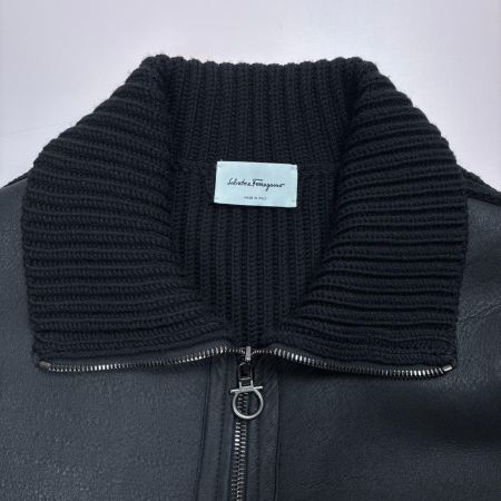 Salvatore Ferragamo サルヴァトーレフェラガモ ジャケット ムートン×ラムレザー 50123 ブラック SIZE XL