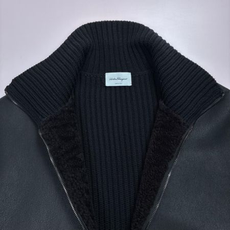 Salvatore Ferragamo サルヴァトーレフェラガモ ジャケット ムートン×ラムレザー 50123 ブラック SIZE XL