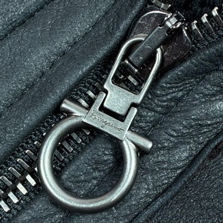 Salvatore Ferragamo サルヴァトーレフェラガモ ジャケット ムートン×ラムレザー 50123 ブラック SIZE XL