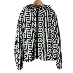 FENDI フェンディ ジャンパー MARC JACOBSコラボ FAA888 ホワイト×ブラック メンズ SIZE LL ナイロン Cランク