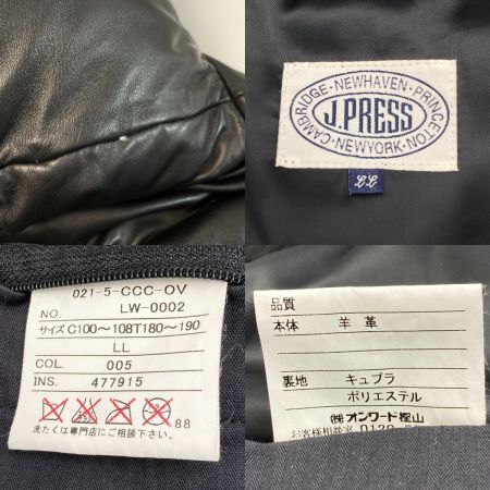  J.PRESS ジェイプレス レザージャケット 羊革 LW-0002 ブラック SIZE LL メンズ