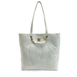 ☆☆ CHANEL シャネル マキシショッピングバッグ マトラッセ  ホワイト ラージトートバッグ 袋有 Bランク