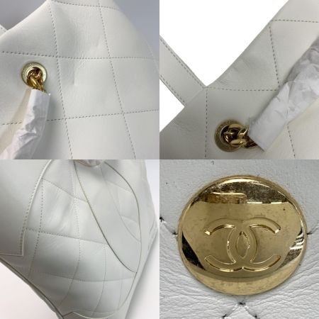  CHANEL シャネル マキシショッピングバッグ マトラッセ  ホワイト ラージトートバッグ 袋有