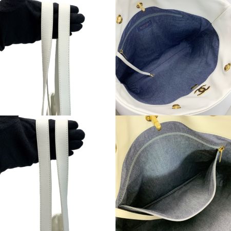  CHANEL シャネル マキシショッピングバッグ マトラッセ  ホワイト ラージトートバッグ 袋有