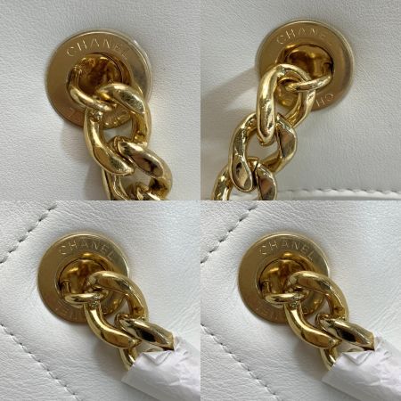  CHANEL シャネル マキシショッピングバッグ マトラッセ  ホワイト ラージトートバッグ 袋有
