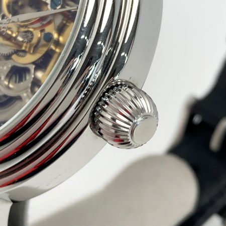  EARNSHAW アーンショウ LONGCASE スケルトン 8011 ブラック 自動巻き メンズ 腕時計