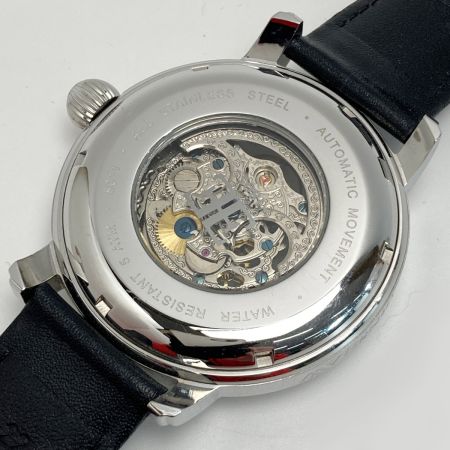  EARNSHAW アーンショウ LONGCASE スケルトン 8011 ブラック 自動巻き メンズ 腕時計
