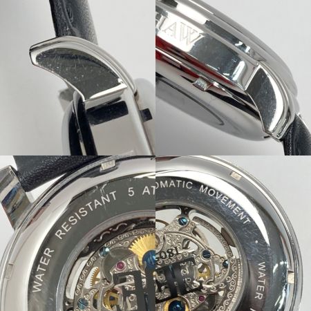  EARNSHAW アーンショウ LONGCASE スケルトン 8011 ブラック 自動巻き メンズ 腕時計